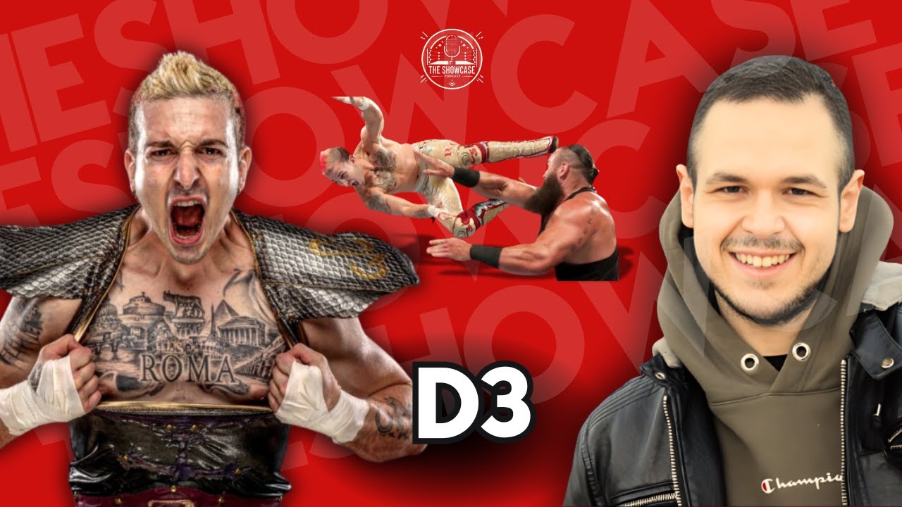 D3 con il tatuaggio di Roma sul petto e Tony Wrestling nella copertina di The Showcase