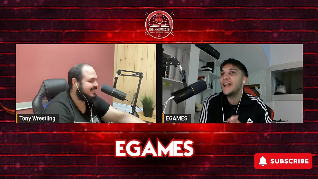 Tony Wrestling ed Egames in collegamento durante la puntata di The Showcase